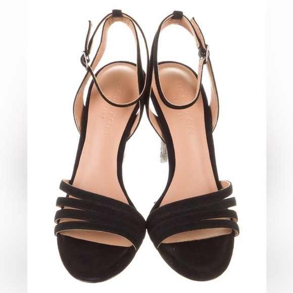 NWT. Halston Heritage Kelly Black Suede Stiletto Sandals. Brand New. Size 5.5. - Picture 2 of 8